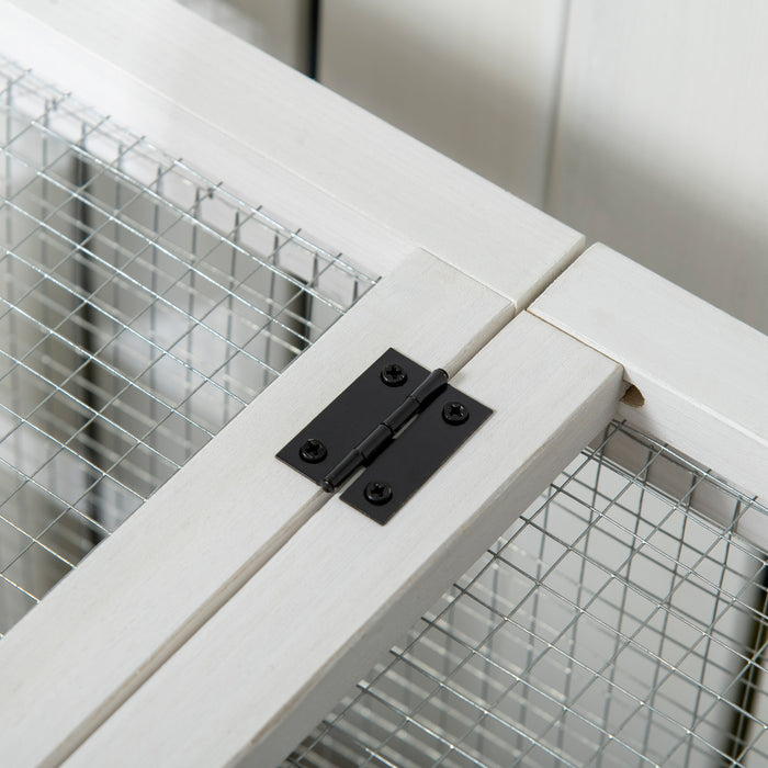 Wooden Rabbit Hutch on Wheels - Guinea Pig House with Slide-Out Tray for Easy Cleaning - Outdoor & Indoor Small Animal Shelter, 108x58x73.5 cm, Coffee Color