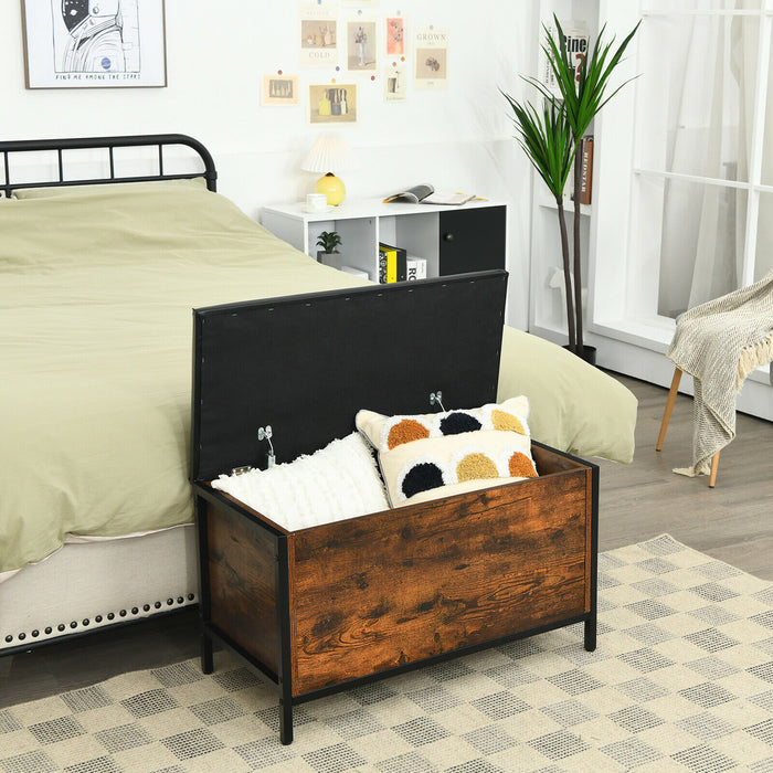 Rustic Ottoman Stool - Padded Seat, Versatile Footrest and Extra Seating Solution - Perfect for Comfortable and Stylish Home Decor