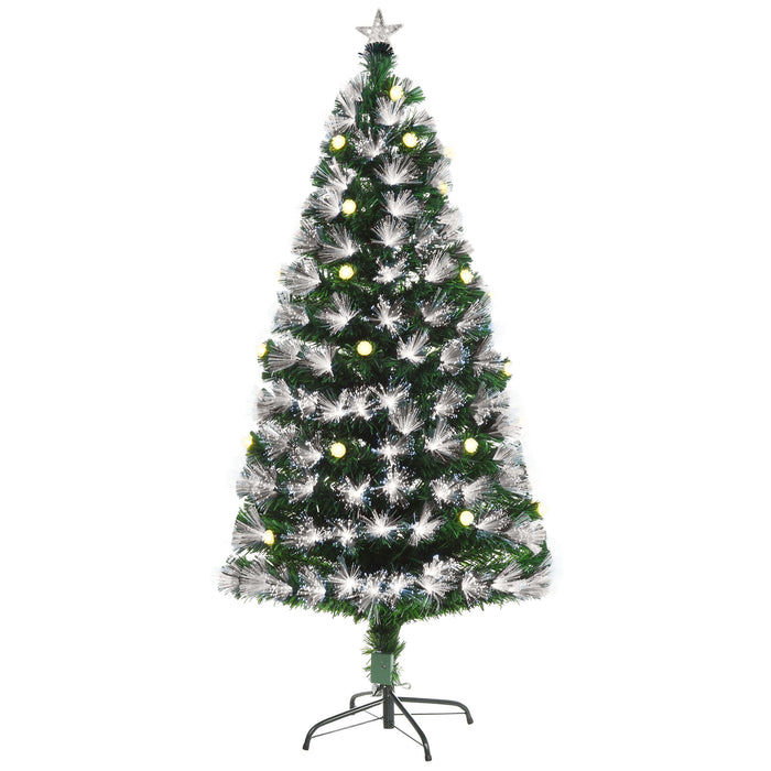 5ft Pre-Lit Artificial Christmas Tree - White Light with 180 LEDs, Star Topper, Tri-Base, Full-Bodied Design - Seasonal Home Decoration for Festive Ambiance