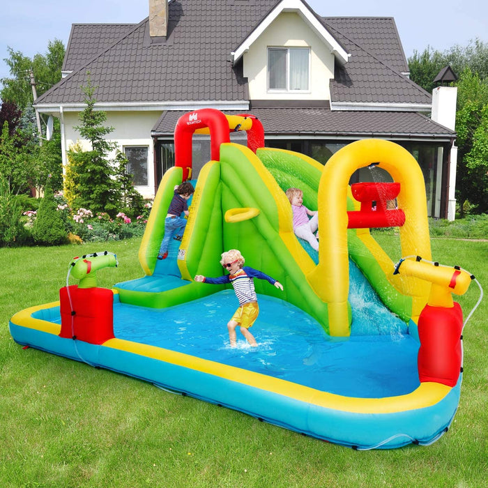 Bouncy Castle Fun Zone - Inflatable Structure with Water Slide and Pool - Perfect Entertainment Solution for Children’s Outdoor Playtime