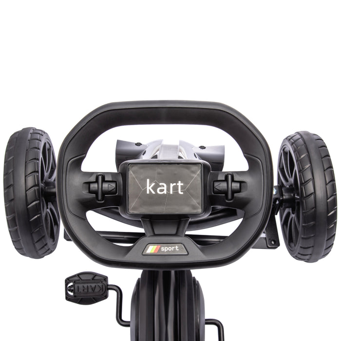 Kids Pedal Go Kart Racer - Adjustable Seat & Shock-Absorbing EVA Tyres with Handbrake - Fun Racing Cart for Children Ages 3-8