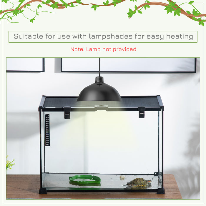 Reptile Glass Terrarium (50x30x35cm) - Climbing Pet Habitat with Breeding Tank, Arboreal Box Features - Includes Strip Patch Thermometer for Temperature Monitoring
