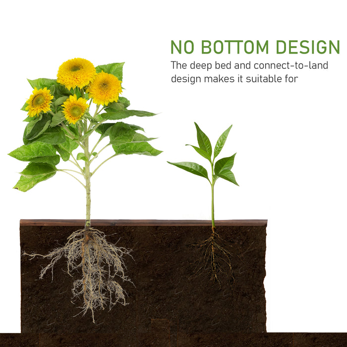 Wooden Raised Garden Bed Planter - 80x80x22.5cm Outdoor Grow Containers for Flowers & Vegetables - Ideal for Patio Spaces