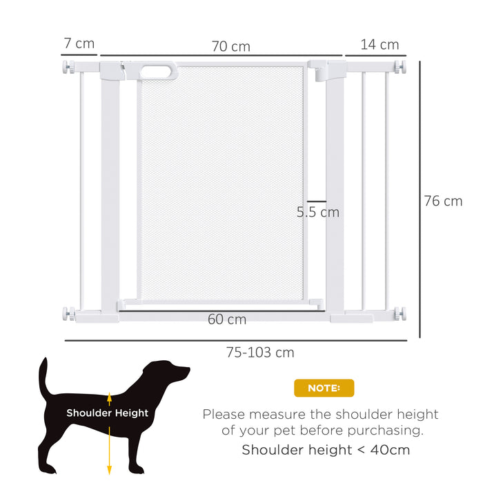 Pressure Fit Safety Gate - Auto-Closing Doorway and Staircase Barrier with Double Locking Feature - Ideal for Pets and Childproofing Homes