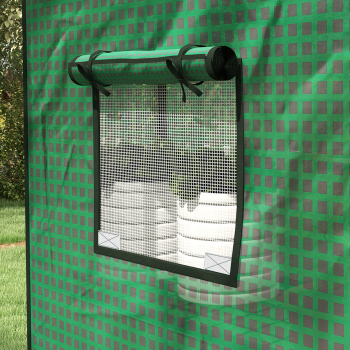 Walk-in PE Greenhouse Cover with Roll-up Door - Durable Plant Protection Hot House Cover, 140x73x190cm with Windows - Ideal for Gardeners and Growing Vegetables