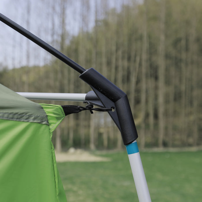 8-Person Double Room Dome Tent with Porch - Mesh Windows, Zipped Doors, and Lamp Hook for Camping - Ideal Shelter for Families and Group Backpacking Adventures