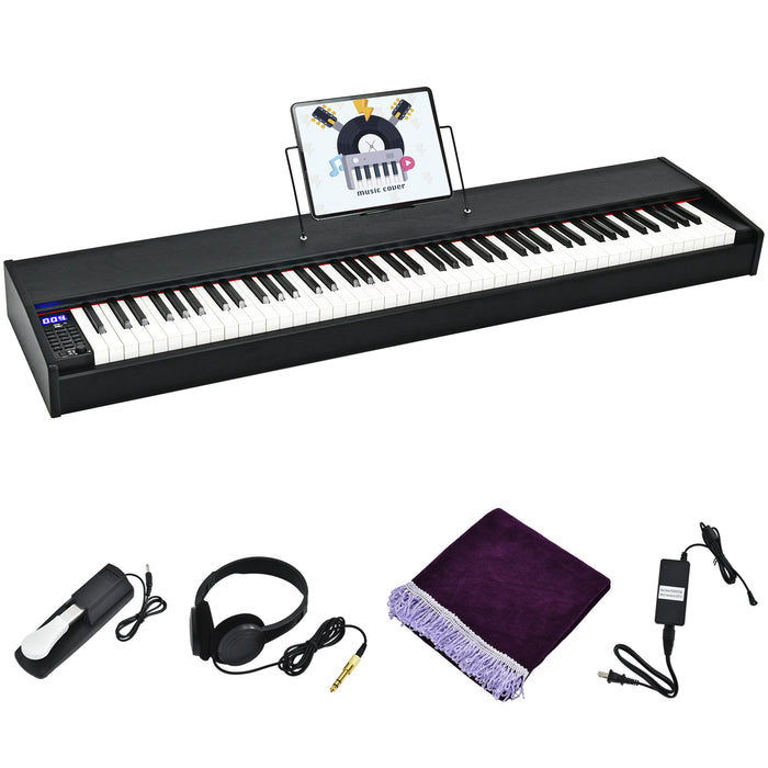 Weighted 88-Key Digital Piano - Full Sized, Perfect for Beginners - High Quality Black Finish for Stylish Look