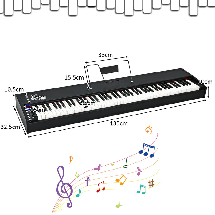 Weighted 88-Key Digital Piano - Full Sized, Perfect for Beginners - High Quality Black Finish for Stylish Look