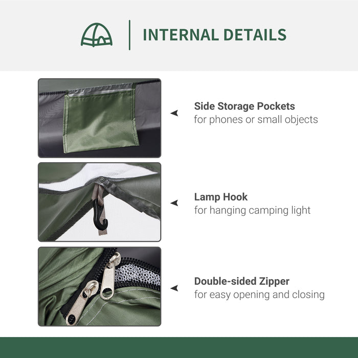 2-Person Camouflage Camping Tent - Zipped Doors, Storage Pocket, and Portable Design - Ideal for Outdoor Adventures and Stealth Camping