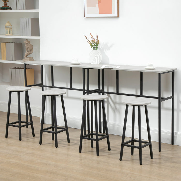 6-Piece Bar Table Set with Stools - Dual Breakfast/Counter Height Dining Tables for Kitchen or Living Room - Perfect for Small Spaces & Entertaining Guests
