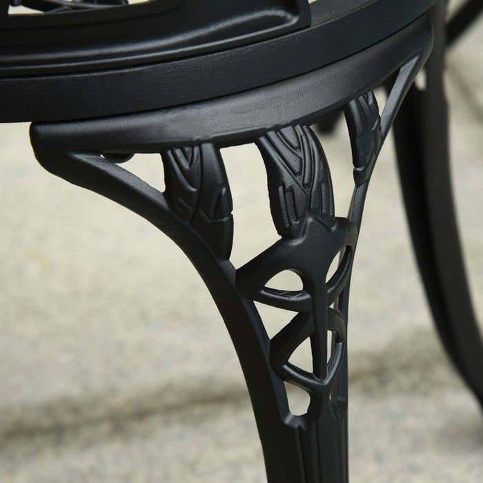 3 Piece Patio Bistro Set - Outdoor Aluminum Dining Furniture with Umbrella Hole, Garden and Balcony-Friendly - Ideal for Al Fresco Meals and Relaxation