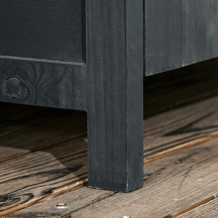 4-Tier Wooden Garden Shed with 3 Shelves - Outdoor Utility Storage Cabinet, Lockable Double Doors - Ideal for Gardeners and Tool Organization, Grey