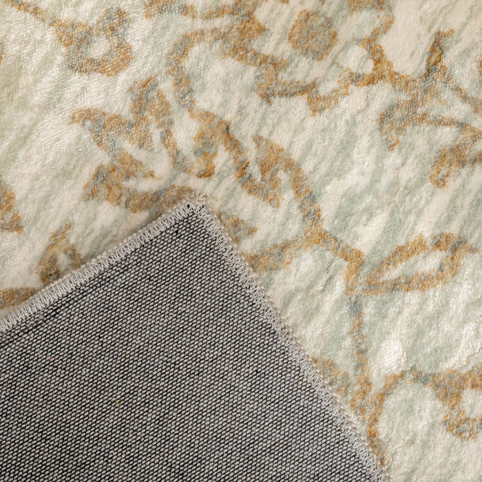 Floral Pattern Beige Area Rug - Decorative Carpet for Home Interiors - Ideal for Living Room, Bedroom, and Dining Room, Size 230x160cm