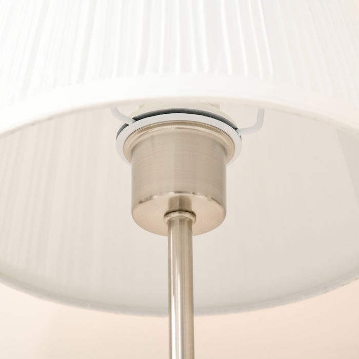 Modern Pleated Fabric Table Lamp - Elegant Metal Base Home Accent Lighting - Ideal for Living Room, Bedroom, or Office Decor