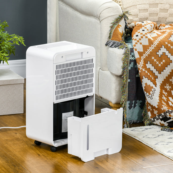 2000mL Compact Dehumidifier with Built-in Air Purifier - 24-Hour Timer, 5 Operating Modes, Up to 10L Daily Moisture Removal - Ideal for Home Laundry Rooms, Keeps Air Fresh and Dry