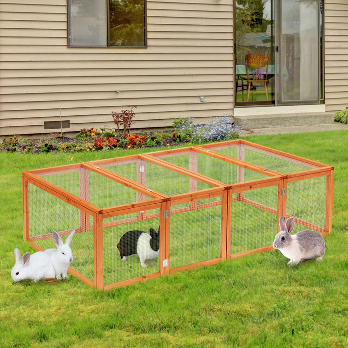 XL Rabbit Hutch with Mesh Wire - Sturdy 181x100x48 cm Wooden Cage - Ideal for Safe Pet Housing