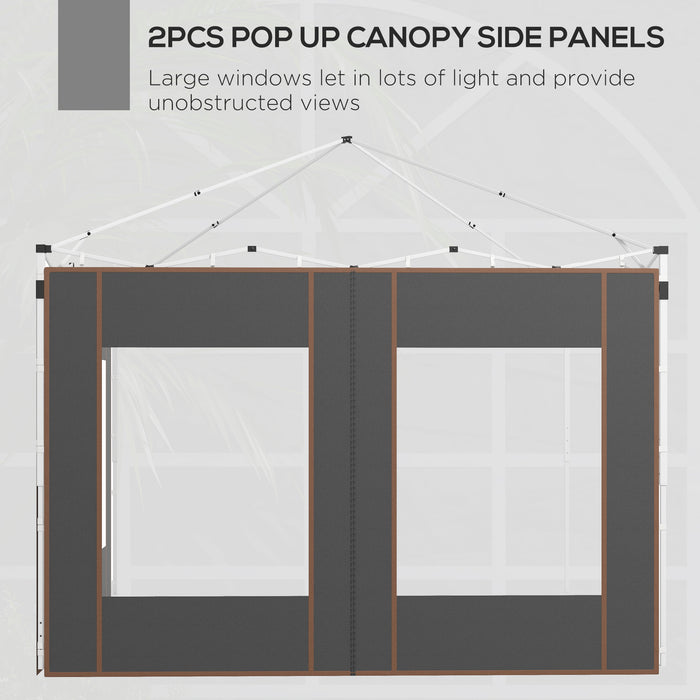 Gazebo Side Panel Replacements 2-Pack - Fits 3x3m or 3x6m Pop Up Gazebo with Doors and Windows - Ideal for Privacy and Weather Protection