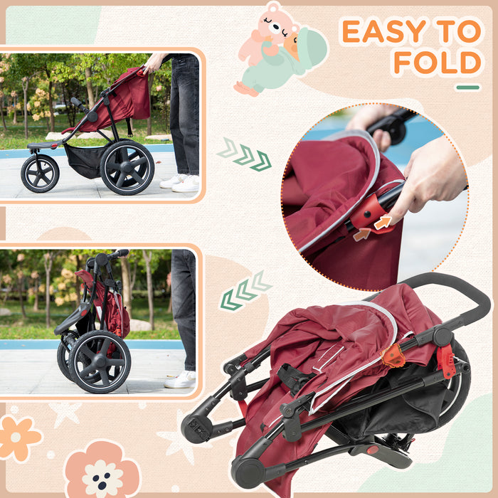 Foldable Tri-Wheel Baby Carriage - Sunshade Canopy & Spacious Undercarriage Basket - Ideal for On-The-Go Parents with Infants