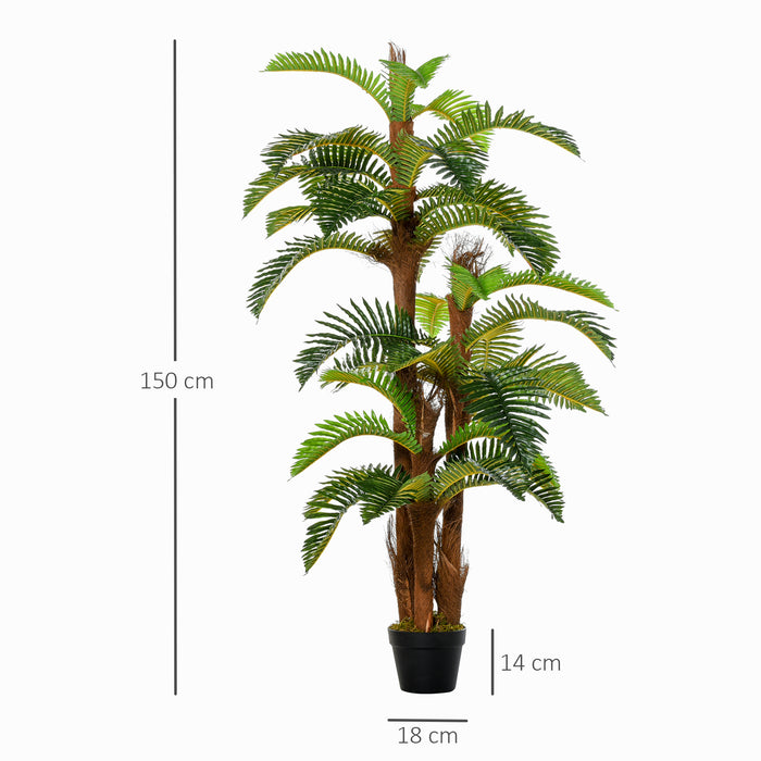 Artificial Fern Tree - 150cm/5FT with 36 Lush Leaves in Nursery Pot - Ideal for Indoor and Outdoor Decorative Greenery