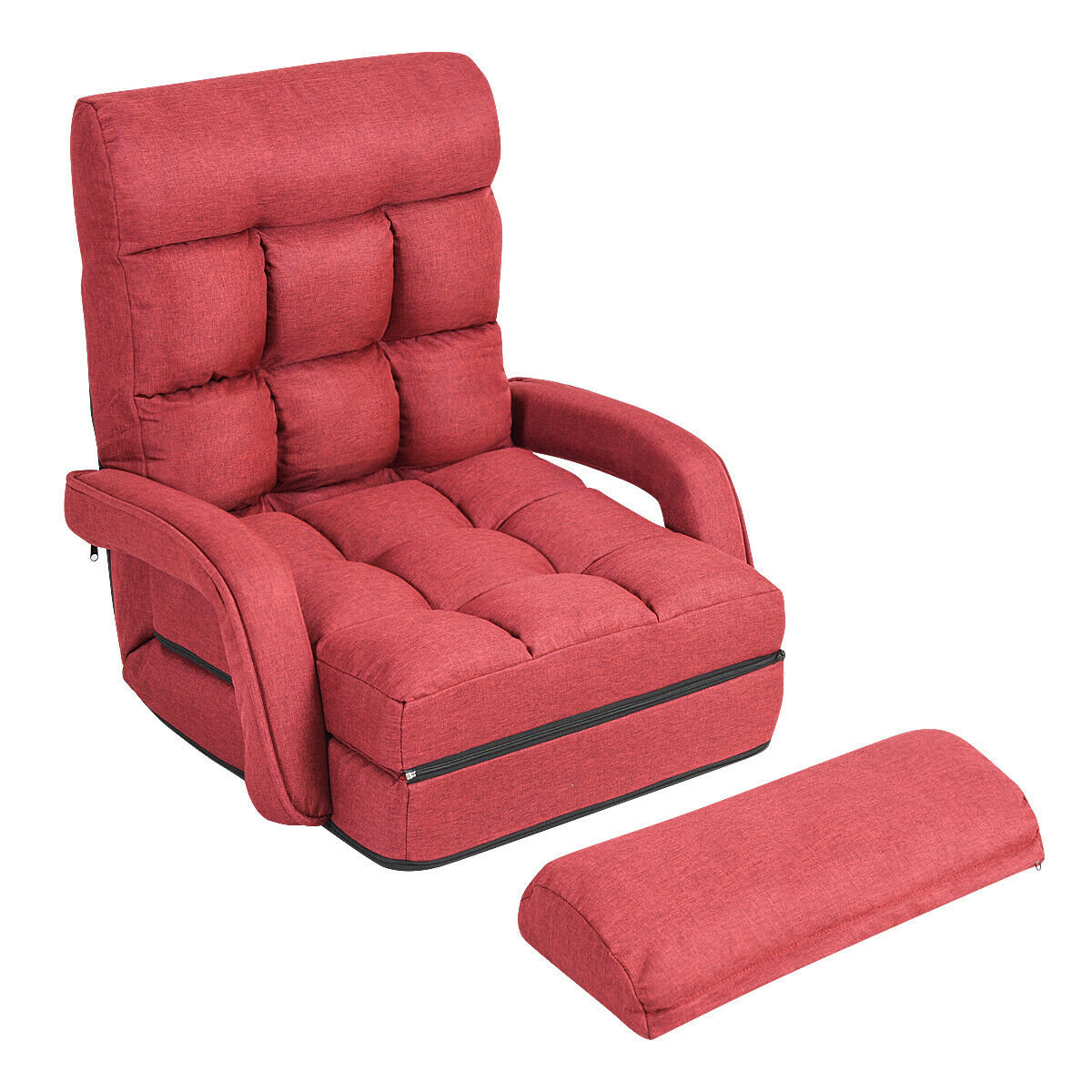 Lazy Chair - Adjustable Folding Floor Chair with Pillow in Blue - Ideal for Leisure, Relaxation and Comfort
