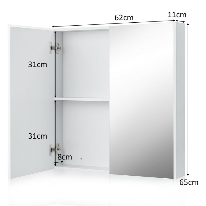 Double Mirror Door Cabinet - Premium Bathroom Storage Solution - Ideal for Keeping Toiletries Organized and Hidden Away