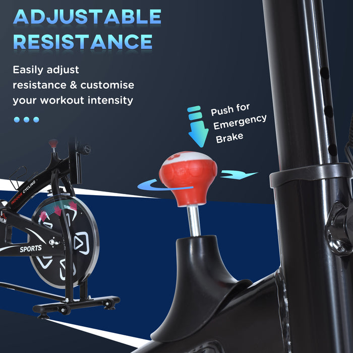 Steel Stationary Exercise Bike - 8-Level Adjustable Resistance, Belt-Driven Mechanism with LCD Display - Fitness Enthusiasts Cardio Home Workout Equipment