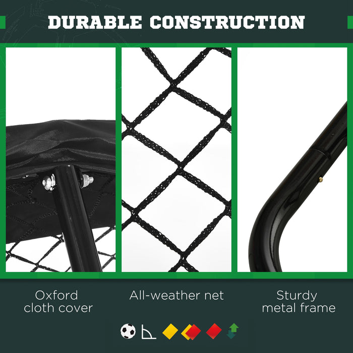 Football Kickback Rebounder Net - 5 Adjustable Angles & Foldable Design for Play Training - Versatile Goal for Indoor and Outdoor Soccer Practice