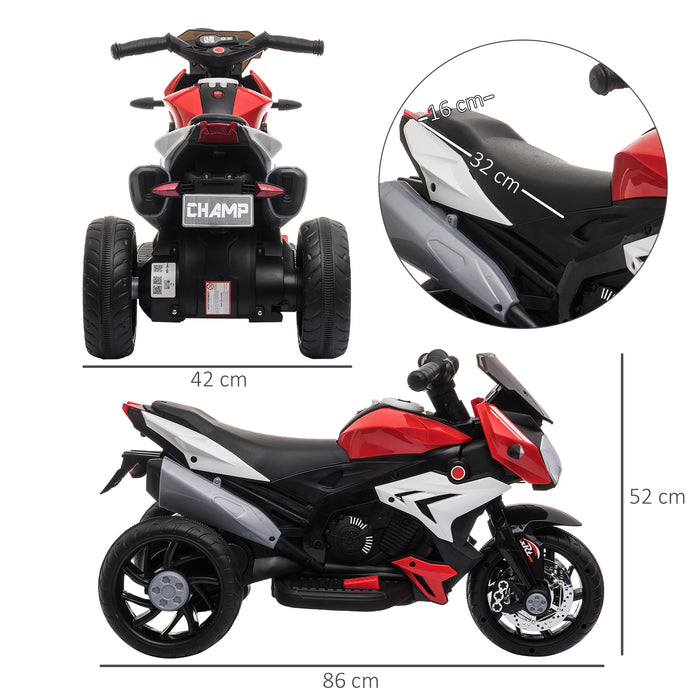 Kids 6V Electric Motorcycle - Steel-Reinforced Ride-On Trike, Red - Perfect Motorbike Adventure for Young Riders