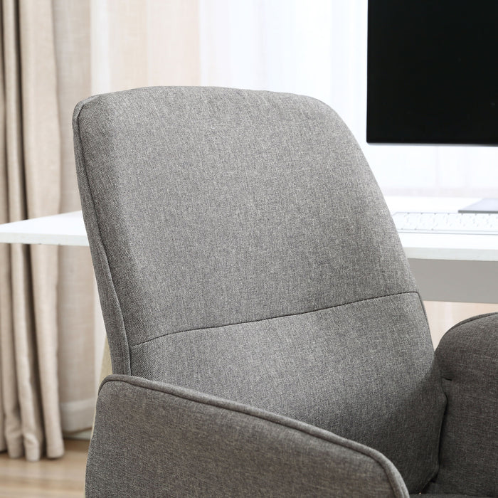 Mid-Back Executive Rocking Office Chair with Adjustable Settings - Swivel, Wheeled, and Comfort-Centric Design in Light Grey - Ideal for Home or Corporate Offices