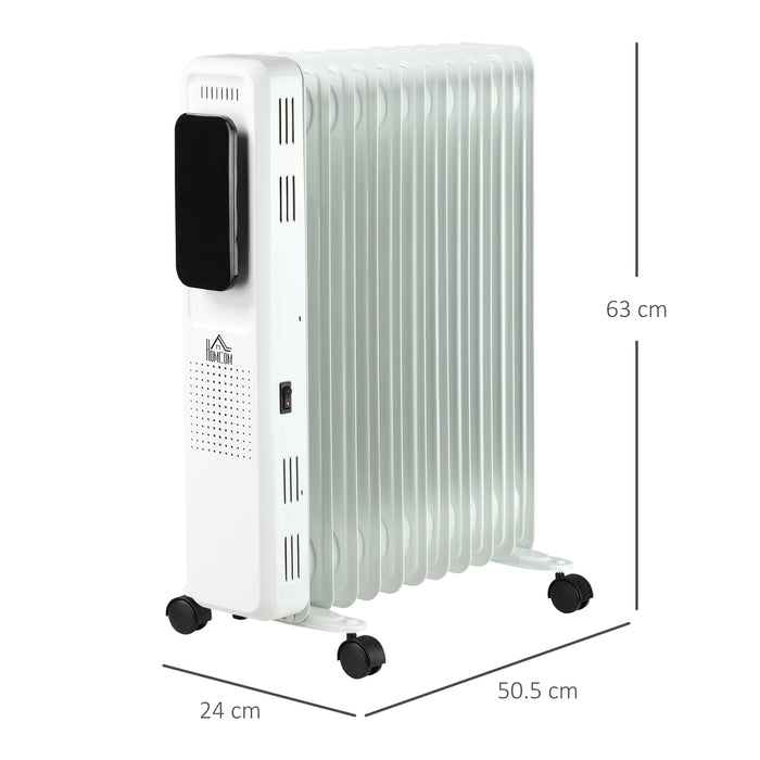 2720W Oil Filled Radiator Heater with LED Display - Portable 11-Fin Electric Heater with 24-Hr Timer & 3 Heat Settings - Perfect for Adjustable Indoor Temperature Control