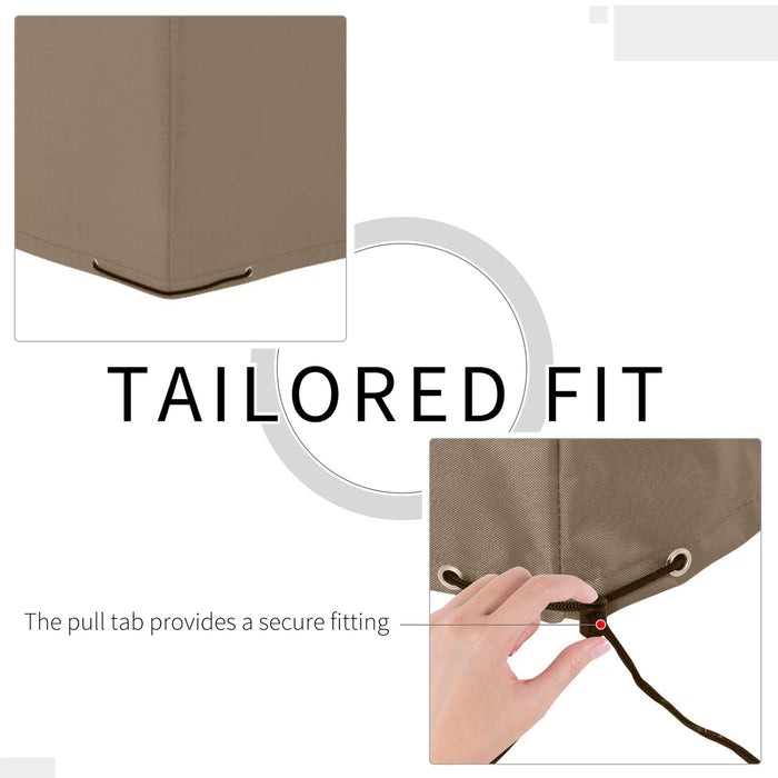 Oxford Outdoor Dining Set Cover - Heavy Duty, Waterproof & UV Resistant, 275x205x90cm - Beige Patio Furniture Protection