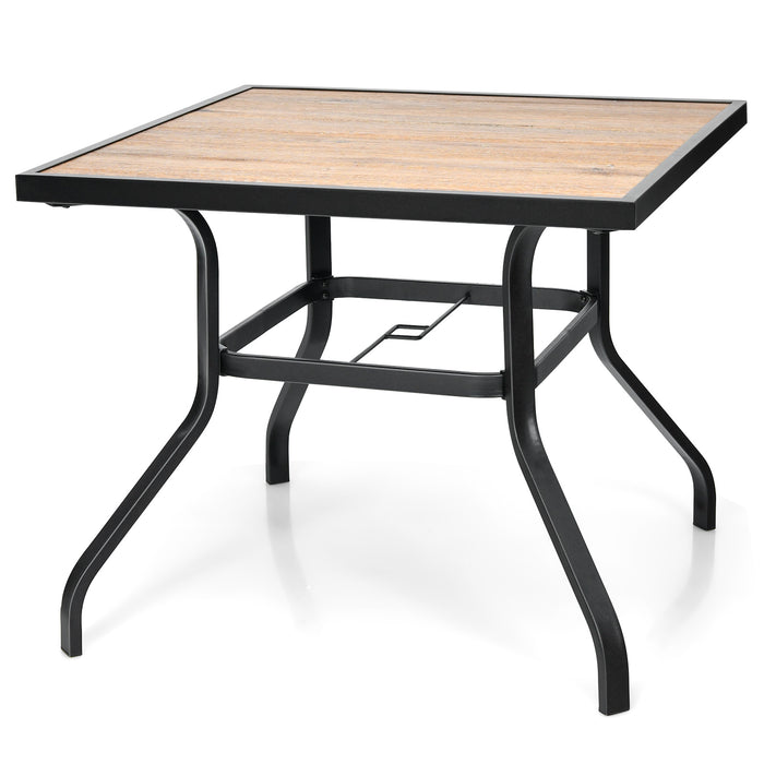 Square Patio Dining Table, 90 cm - Powder-Coated Steel Frame for Durability - Ideal for Al Fresco Dining and Entertaining Guests Outdoors