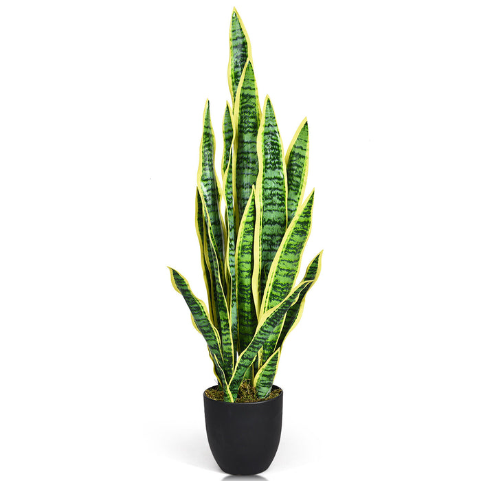 Artificial Snake Plant - 93cm Tall, Includes Pot - Ideal Decor for Indoor Living Spaces