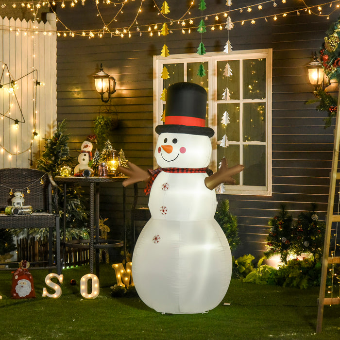 Giant 6ft Inflatable Snowman with LED Lights - Outdoor & Indoor Christmas Lawn Decoration with Hat and Scarf - Welcoming Holiday Spirit for Home & Garden Festivities
