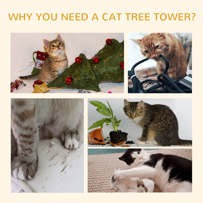 Floor-to-Ceiling Adjustable Cat Tower - 240-260cm Tall, Indoor Cat Climbing Furniture in Dark Grey - Space-Saving & Entertainment for Cats