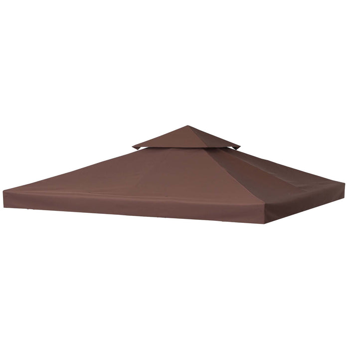 Gazebo Canopy Replacement Top 3x3m - Weather-Resistant Coffee Spare Cover - Ideal for Outdoor Shelter and Patio Enhancement