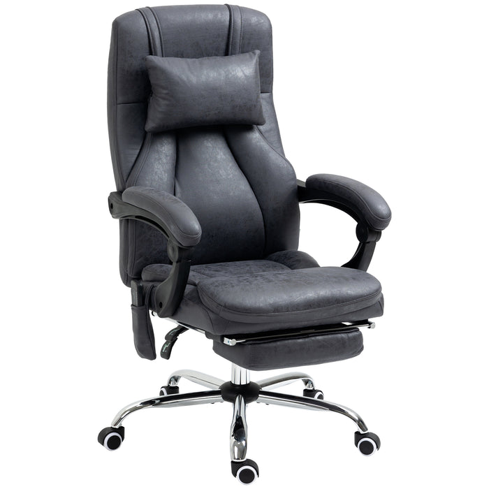 High Back Vibrating Massage Chair with Headrest - Ergonomic Reclining Computer Chair with Footrest and Swivel Wheels - Comfort for Home Office Use with Remote Control