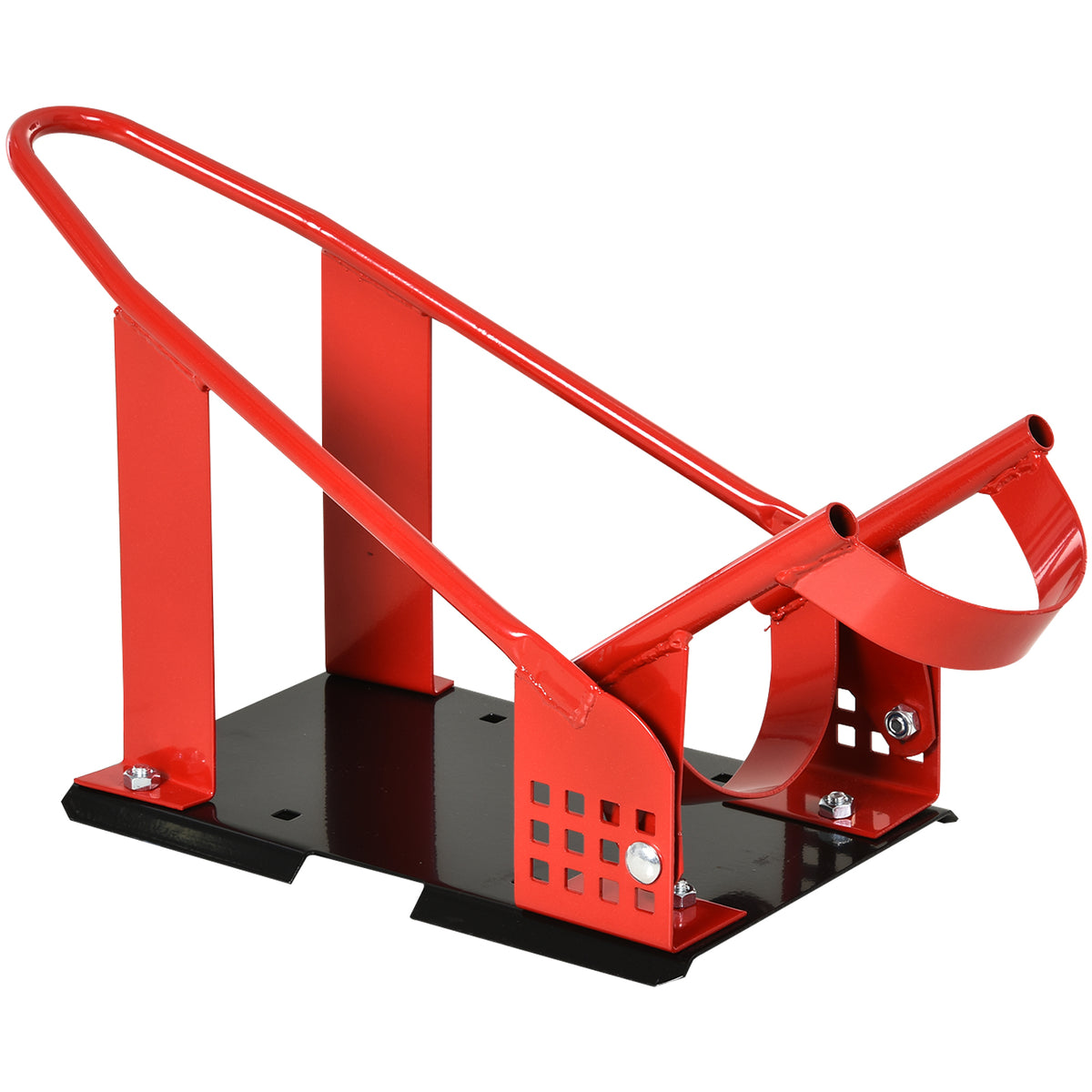 Red Steel Motorcycle Wheel Chock for Storage & Maintenance Stability ...