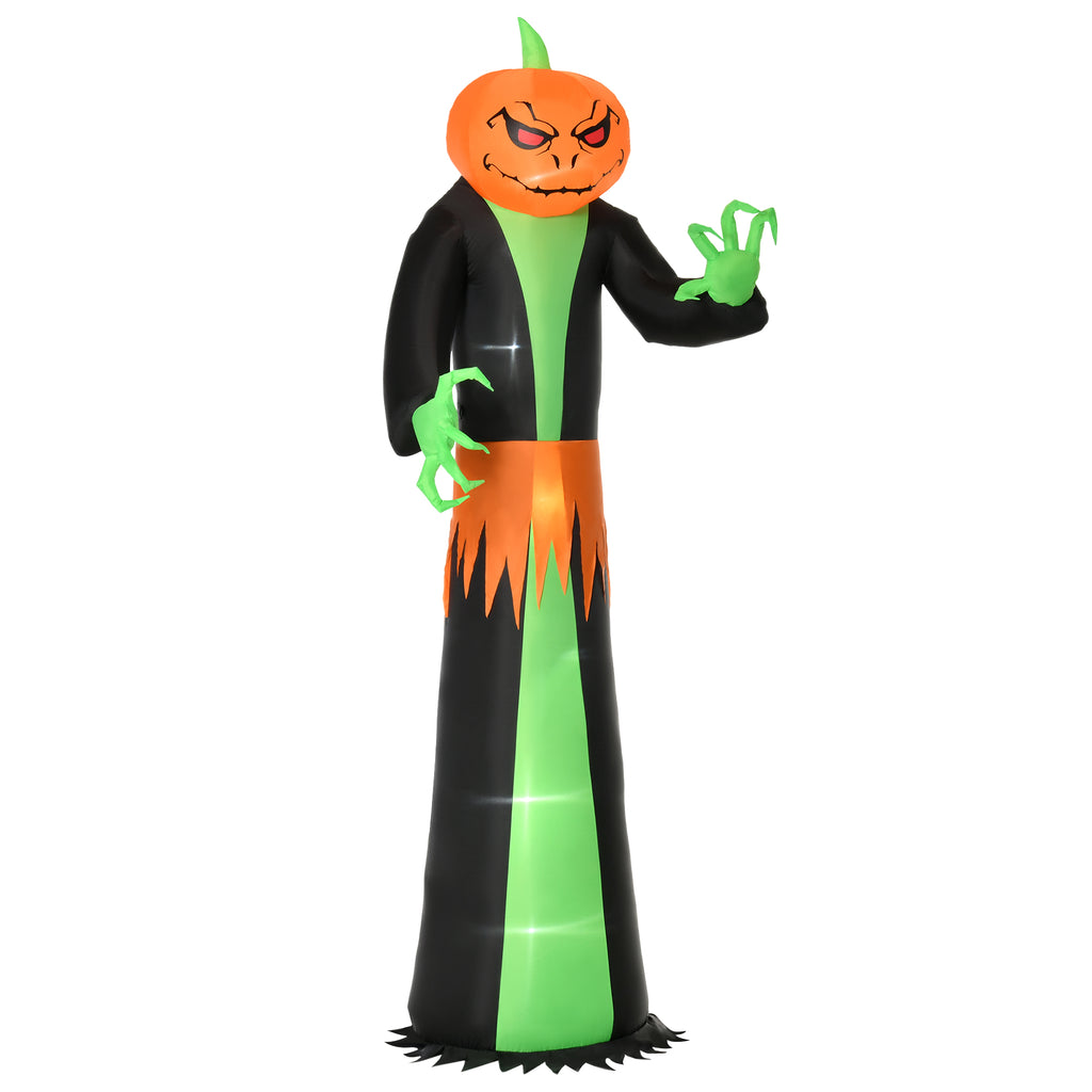 9FT Inflatable Halloween Pumpkin Ghost with LED - Outdoor Lighted Blow Up Decoration - Quick Next Day Delivery for Festive Yard Display