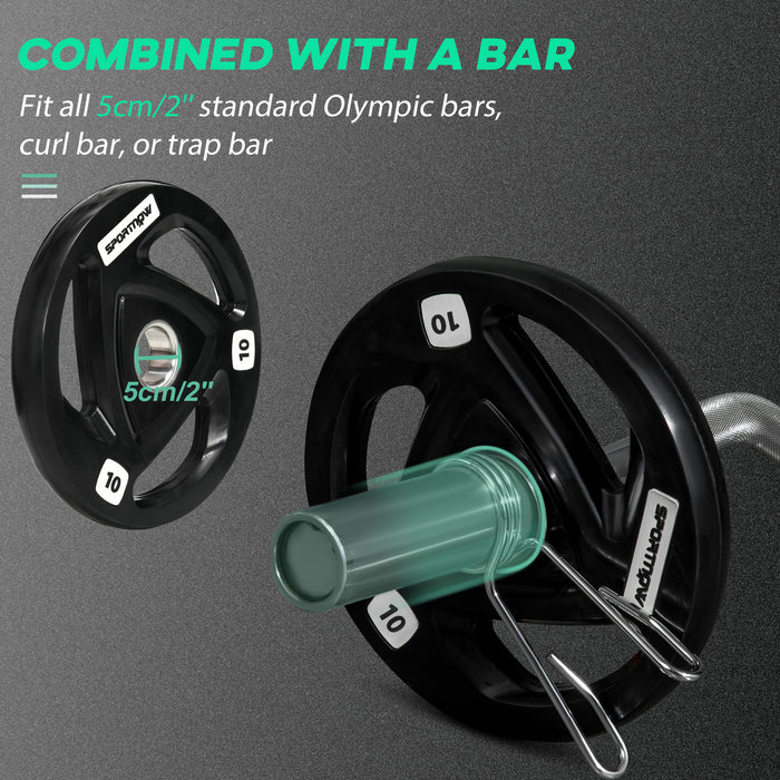 Tri-Grip Olympic Barbell Weight Plates - Rubber Coated 10kg Set with 2'' Holes for Lifting and Strength Training - Ideal for Home Gym Enthusiasts