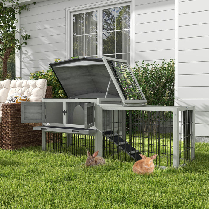 Deluxe Wooden Rabbit Hutch - Spacious Outdoor Run and Comfortable Shelter - Ideal for Pet Rabbits and Small Animals