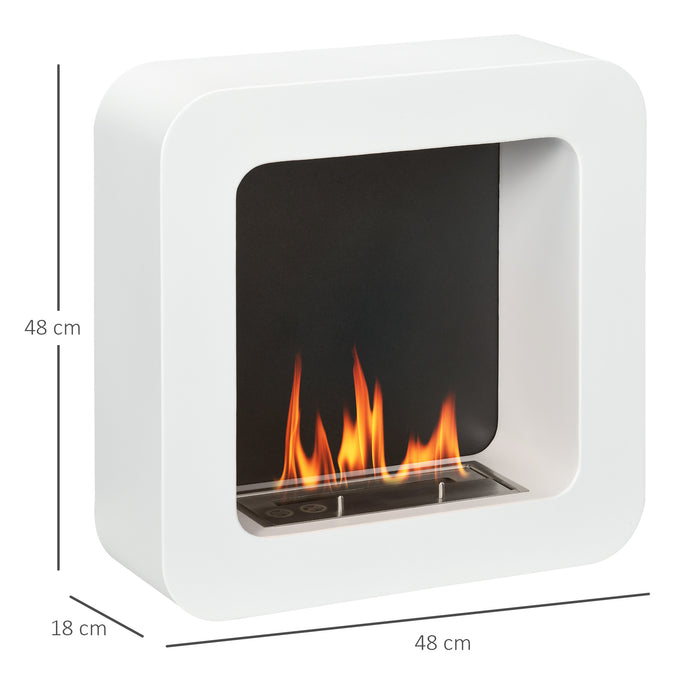 Wall Mounted Ethanol Fireplace - Bioethanol Heater with 1L Tank and 2.5 Hour Burning Time - Cozy Ambiance for Modern Home Spaces
