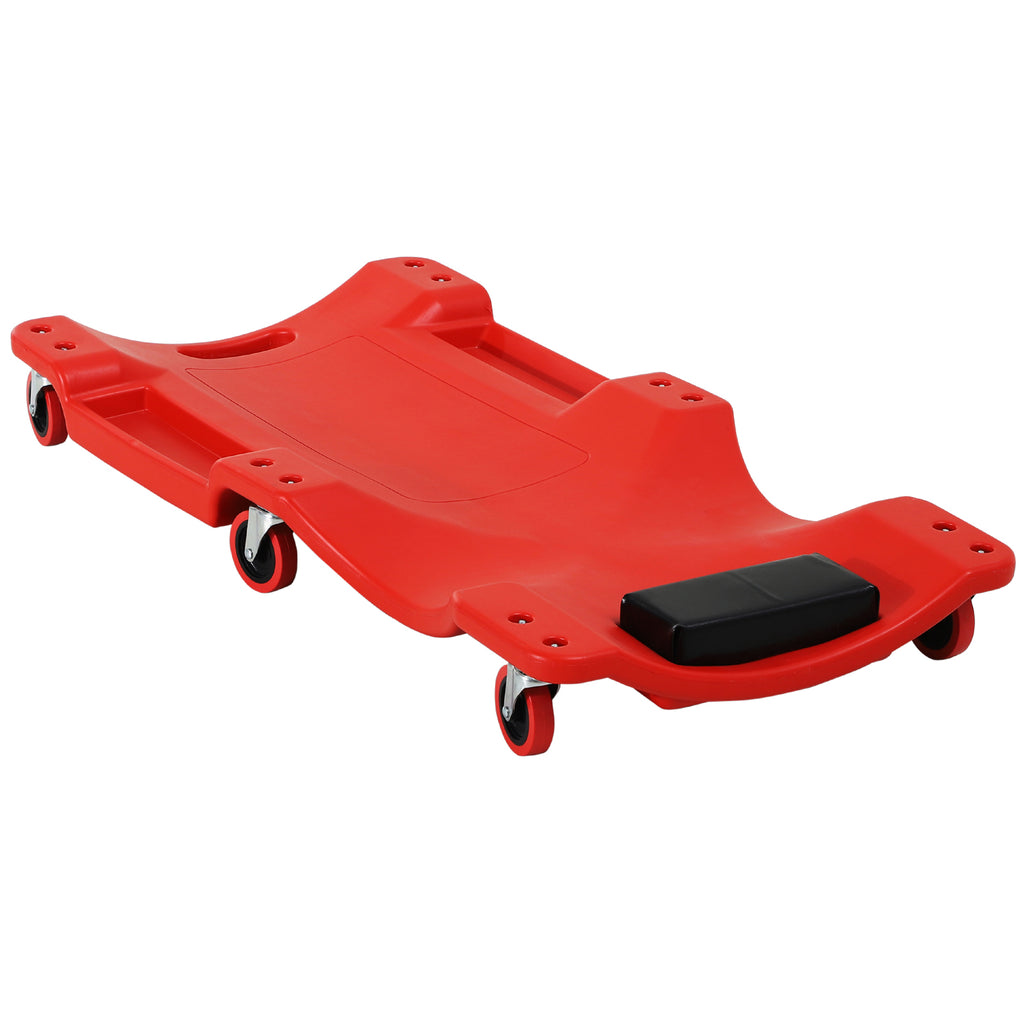 Mechanic's Rolling Creeper with Padded Headrest and Tool Tray - Ergonomic Under Car Repair Aid - Ideal for Garage Workshop Assistance