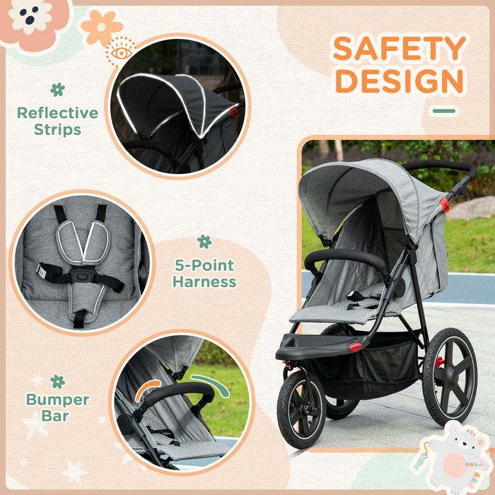 Tri-Wheel Foldable Stroller with Canopy and Basket - Versatile Travel System for Babies - Compact Storage Solution for On-the-Go Parents