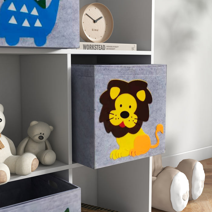 Kids' Storage Organizer with Fabric Bins - 61.8cm L x 29.9cm W x 91.5cm H White Toy Chest - Space-Saving Solution for Children's Playroom