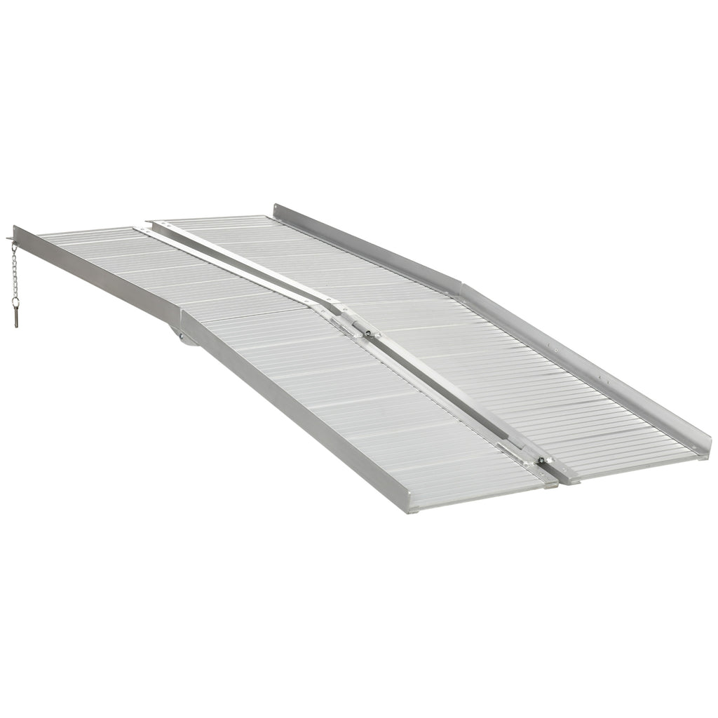 Aluminum Foldable Wheelchair Ramp - Textured 183x72cm, Portable Threshold Design for Accessibility - Ideal for Scooter, Steps, Home Stairs & Doorways