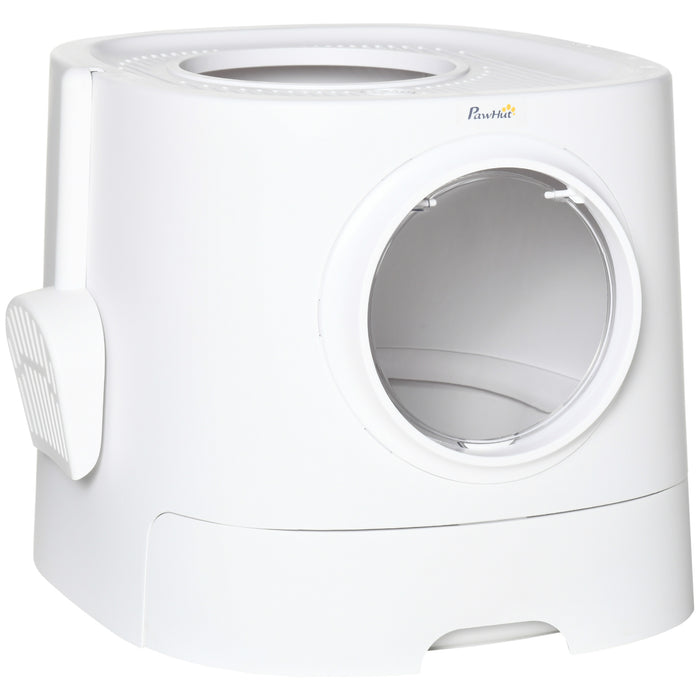 Portable Enclosed Cat Litter Box with Scoop - Kitten Pan, Easy to Clean Pet Toilet - Ideal for Indoor Cats and Small Spaces