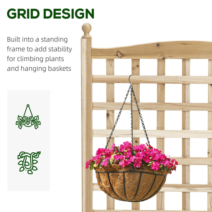 Wooden Raised Garden Bed with Integrated Trellis - Perfect for Climbing Plants, Flowers, and Vines - Ideal for Patio, Balcony, or Yard Gardening