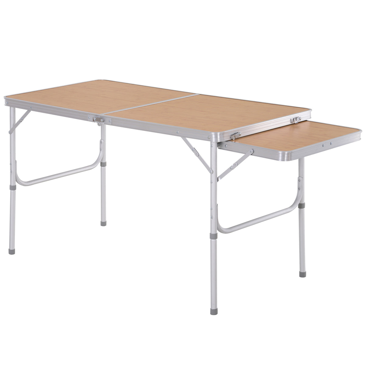 Portable Mdf Table 4ft Aluminum Portable Table with MDF Top - Silver Outdoor Folding ...