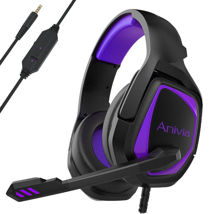 Anivia MH602 Gaming Headset - 3.5mm Audio Interface, Omnidirectional Noise Isolating Flexible Microphone - Perfect for PS4, Xbox S/X, Laptop, and PC Gamers